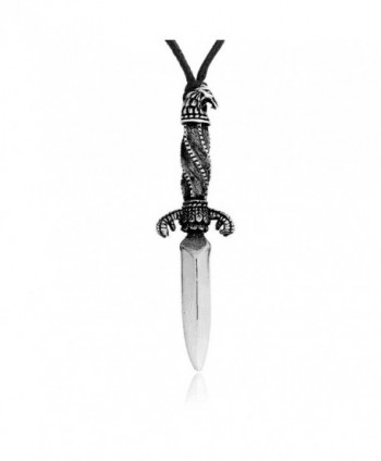 Dan's Jewelers Sword Dagger Necklace Pendant with Hawk Talon Hilt- Fine Pewter Jewelry - CA11175VUBR