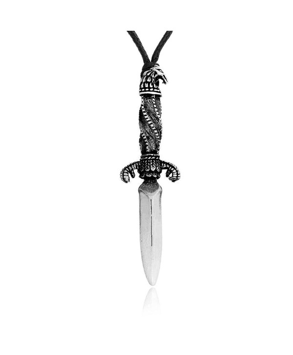 Dan's Jewelers Sword Dagger Necklace Pendant with Hawk Talon Hilt- Fine Pewter Jewelry - CA11175VUBR