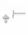 Diamond2Deal Solid 925 Sterling Silver Cross Mini Stud Earrings - C6184WQEO95