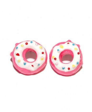 HOT PINK & WHITE SPRINKLE FROSTED DONUTS DOUGHNUTS STUD EARRINGS (S041) - CA182DNQMNA