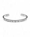Cuff Bangle for Women Silver Girl Female Bracelet Stainless Steel Jewellery Inspirational Gift - C0188RZQ5Y6