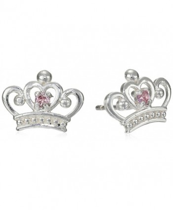 Disney Sterling Silver Crown Stud Earrings - C2114W90WUF