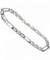 Sterling Silver Figarucci Link Chain Necklaces & Bracelets 6.6mm Beveled Nickel Free Italy- 7-30 inch - CL11279FTF5