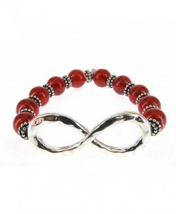 Infinity Bead Bracelet Hand by Jewelry Nexus - Red - CX11CTZVZ87