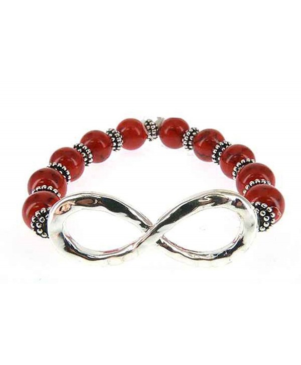 Infinity Bead Bracelet Hand by Jewelry Nexus - Red - CX11CTZVZ87