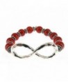 Infinity Bead Bracelet Hand by Jewelry Nexus - Red - CX11CTZVZ87