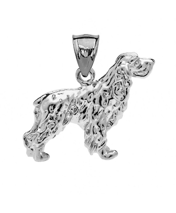 Solid Sterling Silver Cocker Spaniel Charm Pendant - C11898EQR0T