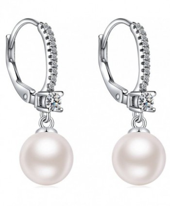 ZowBinBin Sterling Silver Imitation Pearl Drop Earrings - CK188QIM5MI