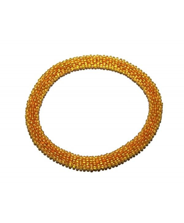 Crochet Glass Seed Bead Bracelet Roll on Bracelet Nepal Bracelet - CQ1207AFFSZ