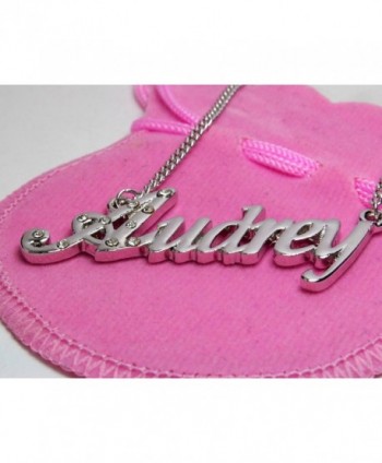 Name Necklace Audrey White Plated