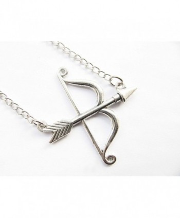 Antique Silver Necklace Archery Pendant