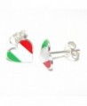 Pro Jewelry .925 Sterling Silver "Italian Flag Heart" Stud Earrings for Women & Children EES APS 1113 - CC11KGCBVAL