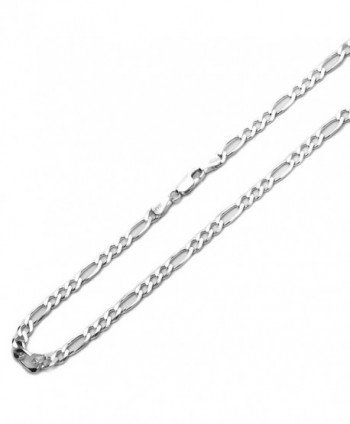 Sterling Silver 5mm Italian Solid Figaro Link Chain Necklace(7- 8- 9- 16- 18- 20- 22- 24- 26- 28- 30 ") - CB183KCZG8G