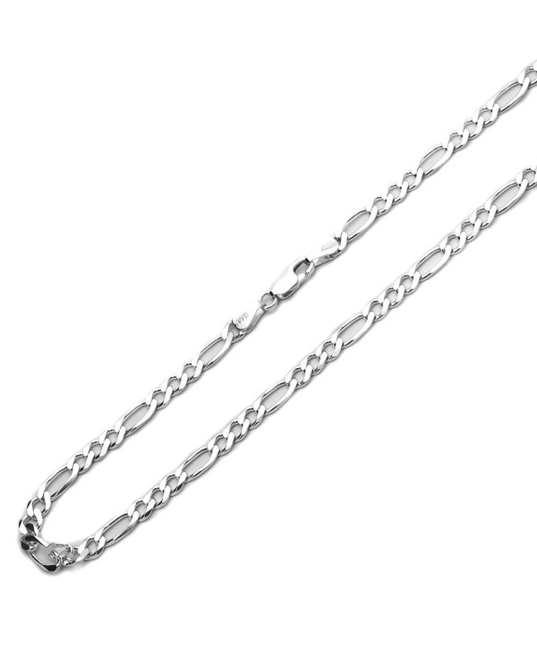 Sterling Silver 5mm Italian Solid Figaro Link Chain Necklace(7- 8- 9- 16- 18- 20- 22- 24- 26- 28- 30 ") - CB183KCZG8G