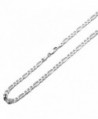 Sterling Silver 5mm Italian Solid Figaro Link Chain Necklace(7- 8- 9- 16- 18- 20- 22- 24- 26- 28- 30 ") - CB183KCZG8G