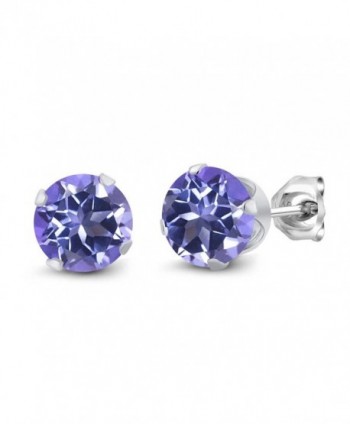 Sterling Silver Round Purple Blue Mystic Topaz Women's Stud Earrings (2.00 cttw- 6MM) - CP117N3A43V