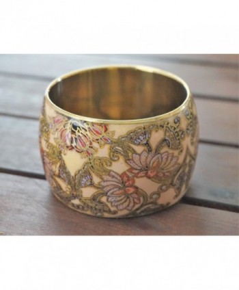 Neutral Floral Bangle Bracelet inches