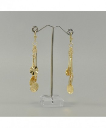 Yellow Plated Dangle Leverback Earrings