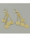 Yellow Plated Dangle Leverback Earrings in Women's Drop & Dangle Earrings