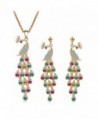 truecharm Colorful Crystal Peacock Jewelry Sets Necklace Earrings Bracelet Sets - Earrings+Necklace - C0186QNHIDD
