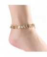 Boderier Brass Leaf Ankle Bracelet Chain Outdoor Barefoot Anklet Jewelry For Women - Gold - CQ184QZ2UN7