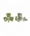 Shamrock Earrings Studs Sterling Silver & Peridot Irish Made - CI17XSU9GI2