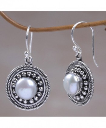 NOVICA Cultured Sterling Earrings Moonlight