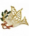 CRYSTAL CHRISTMAS DOVE MISTLETOE PIN BROOCH PENDANT MADE WITH SWAROVSKI ELEMENTS - C312O9XURLR