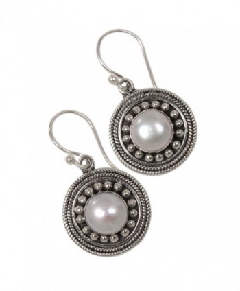 NOVICA Cultured Sterling Earrings Moonlight in Women's Drop & Dangle Earrings