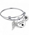 Bracelets for Women BBF Bangle You are my person Wing Pearls Pendant Best Friends Gift Stainless Steel - CT185UD4LRA