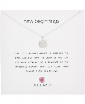 Dogeared "Reminders" New Beginnings Rising Lotus Pendant Necklace - silver - C4118SWT8G1