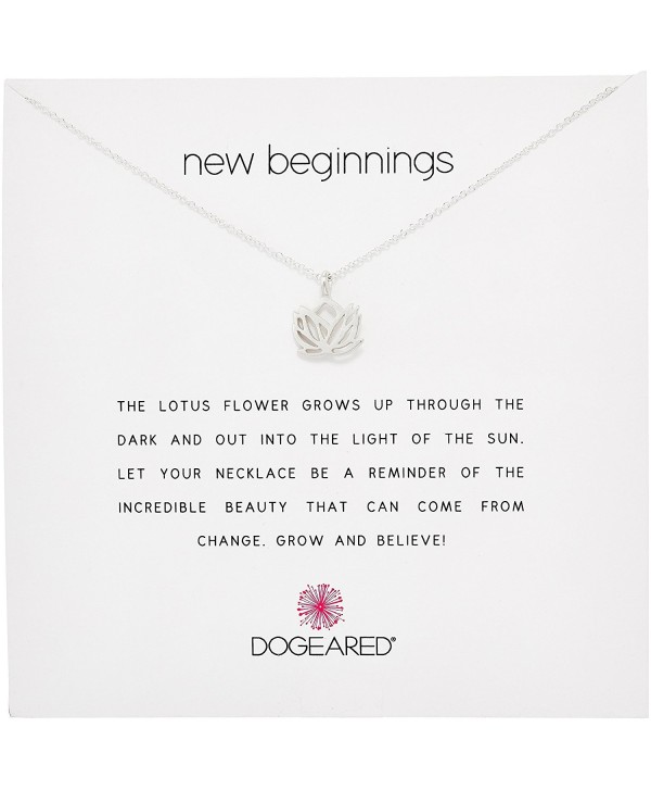 Dogeared "Reminders" New Beginnings Rising Lotus Pendant Necklace - silver - C4118SWT8G1