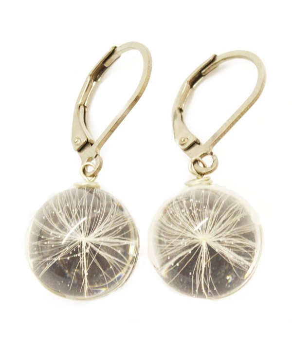 Make a Wish Globe Earrings with Dandelion Seed- Handmade Fashion Art Jewelry - CX184S4TQY3