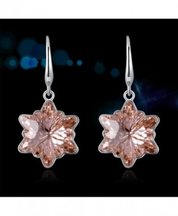 Swarovski Earrings Snowflake Champagne Birthstone