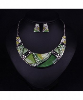 Hamer Multi color Statement Necklace Earrings