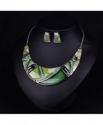 Hamer Multi color Statement Necklace Earrings in Women's Jewelry Sets