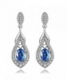 925 Sterling Silver CZ Teardrop Stud Dangle Earrings Made with Crystals - C0187URZ8L5