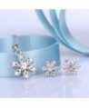 BriLove Sterling Zirconia Snowflake Necklace