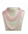 P JSEA Length Simulated Necklace Statement in Women's Pearl Strand Necklaces
