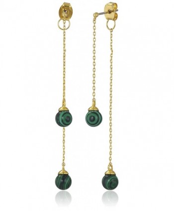 Noir Jewelry Semi Precious Sphere front-back Drop Earrings - C2127SL5DE3