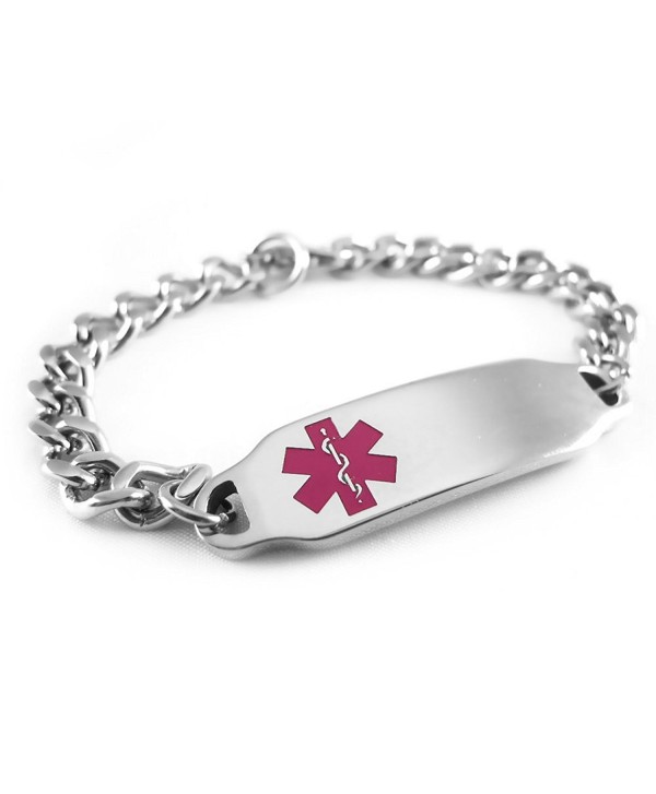 MyIDDr - Pre-Engraved & Customizable Diabetic Medical Alert ID Bracelet- Purple Symbol - C6116JRU5KZ