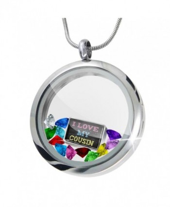 Floating Locket Set Chalkboard with I Love my Cousin + 12 Crystals + Charm- Neo - CY11I4QF01N