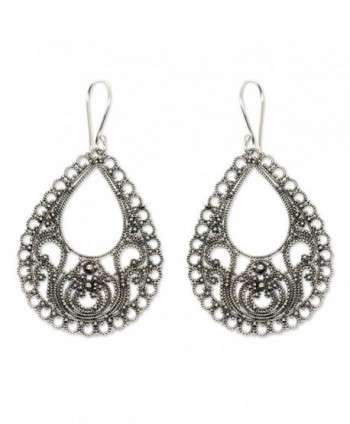 NOVICA .925 Sterling Silver Filigree Dangle Earrings- 'Bali Glam' - CW127QZQPYD