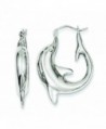 Sterling Silver Rhodium-Plated Dolphin Hoop Earrings - CG115734VAB