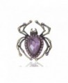 Alilang Amethyst Crystal Rhinestone Violet Enamel Acrylic Cute Abdomen Spider Pin Brooch - CD114NDKRP5