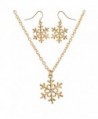Lux Accessories Crystal Snowflake Christmas Winter Xmas Necklace Matching Earrings - CA129JUJCTX