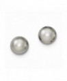Sterling Silver 9-10mm Grey FW Cultured Button Pearl Stud Earrings - C811T5POWCF
