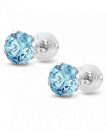 White Gold Earrings Topaz Swarovski in Women's Stud Earrings