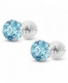 White Gold Earrings Topaz Swarovski in Women's Stud Earrings