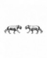 Small Sterling Silver Tiger Stud Earrings - C311GHQDKQJ